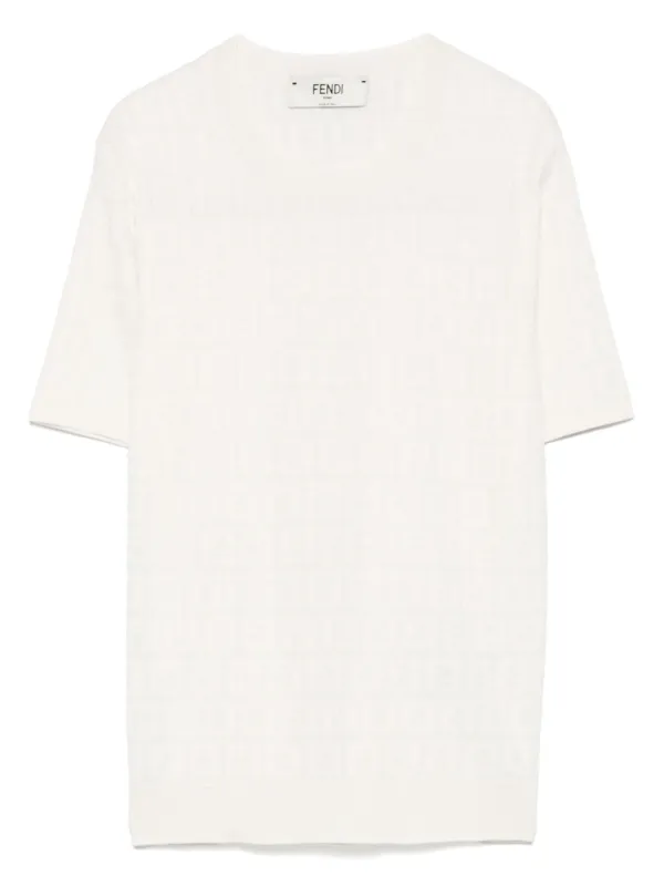 FENDI FF-jacquard T-shirt | White | FARFETCH