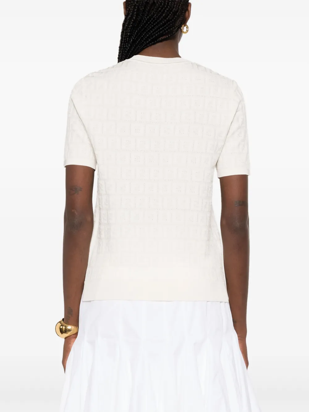 FENDI T-shirt met FF-jacquard Wit