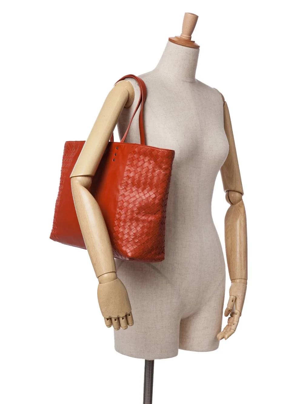 Pre-owned Bottega Veneta 2012-2024 Leather Intrecciato Tote Bag In Orange