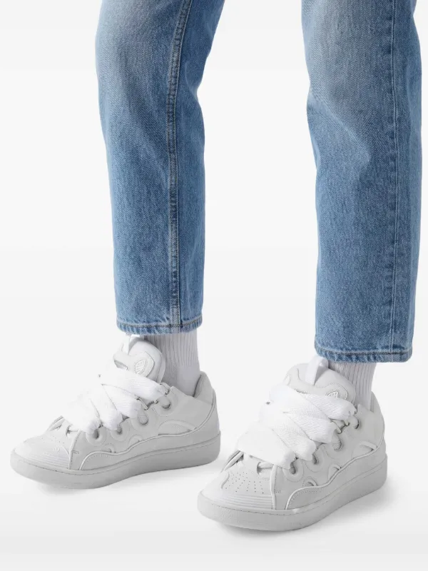 Lanvin Curb Sneakers In Leather | White | FARFETCH