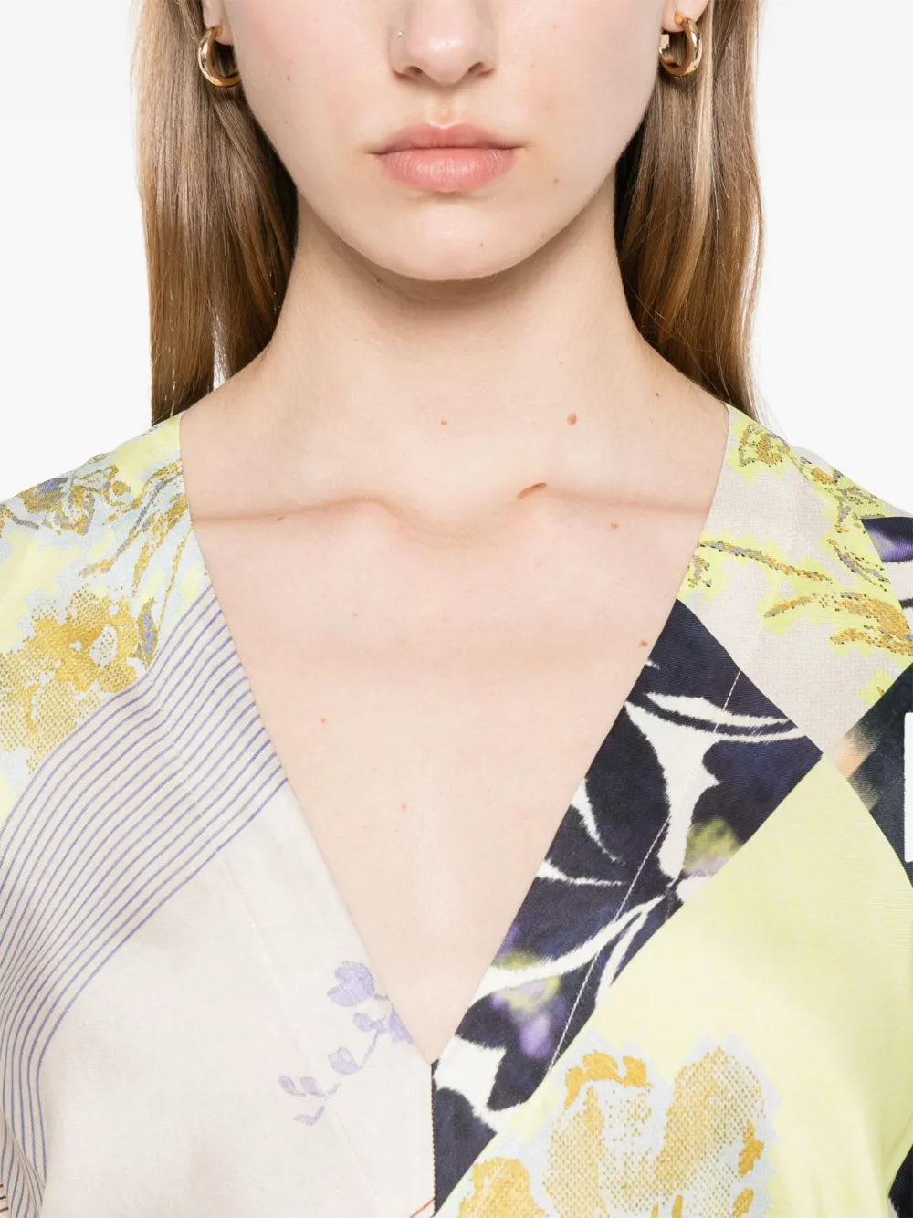 Forte Maxi-jurk met print Beige