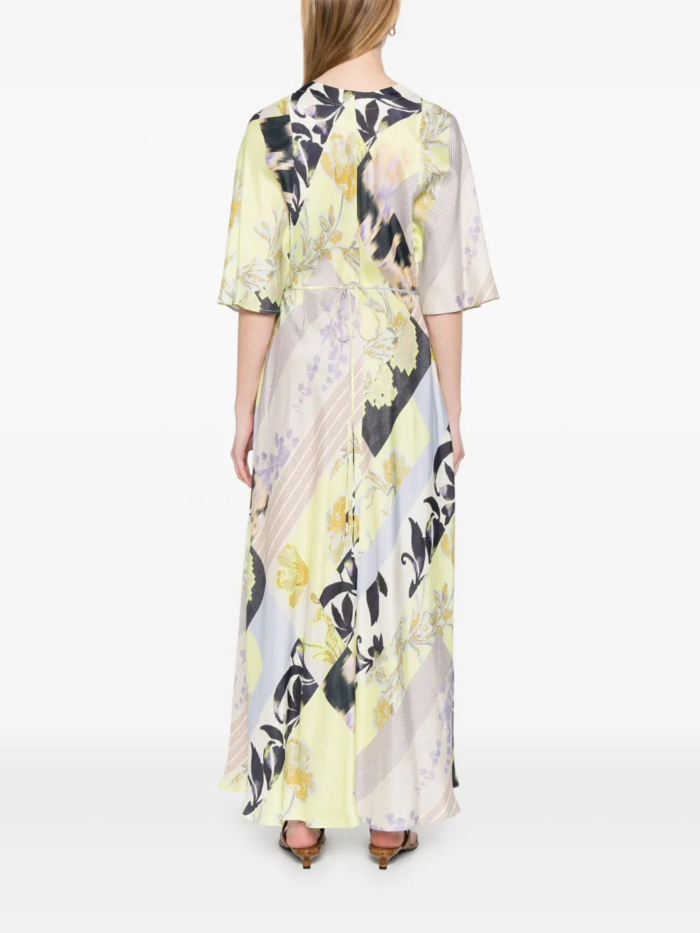 Forte Maxi-jurk met print Beige