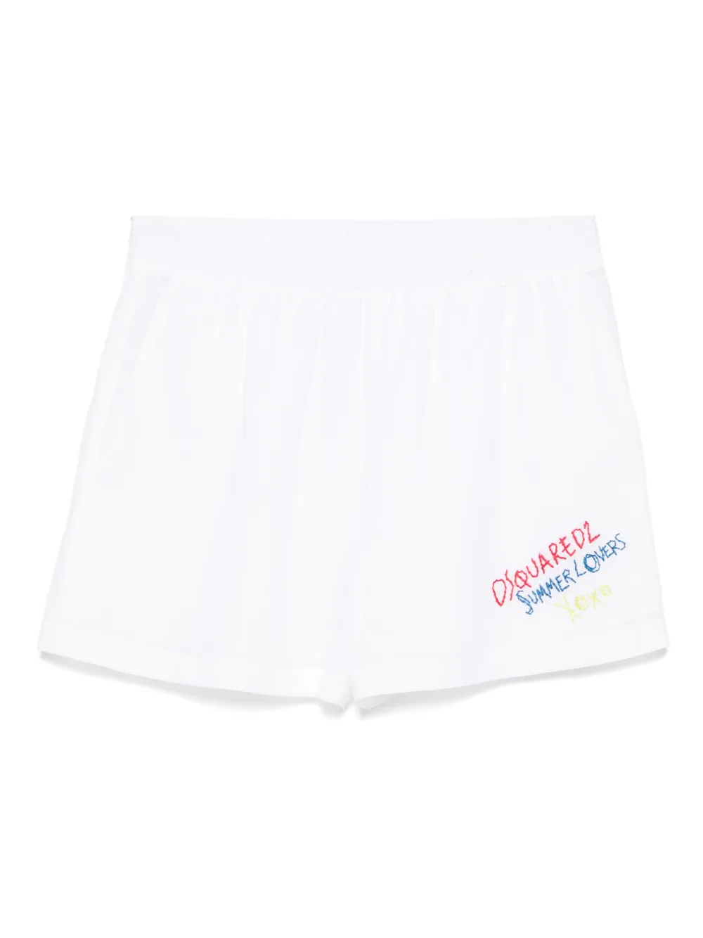 DSQUARED2 logo-embroidered shorts | White | Image 1