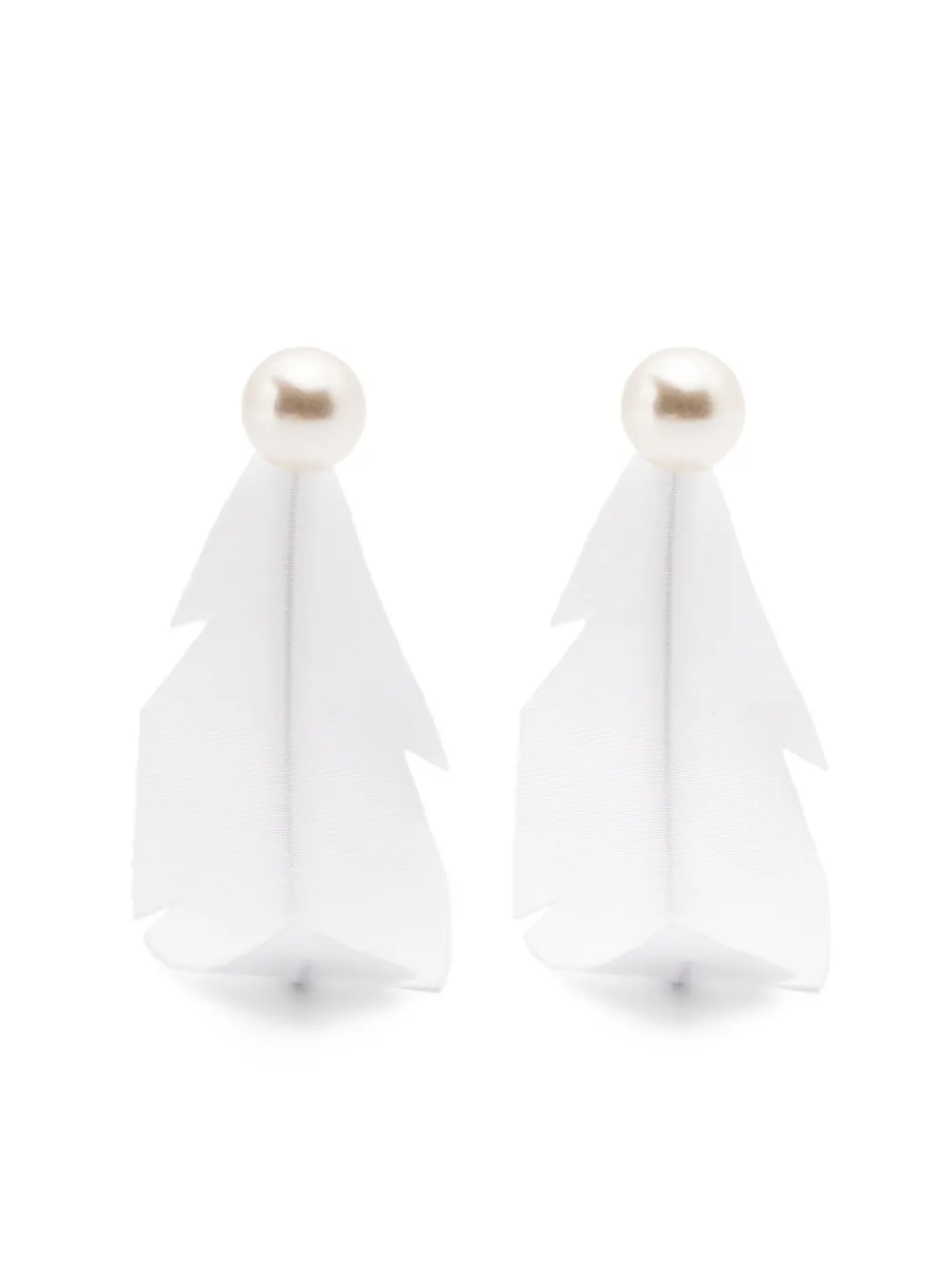 Marni フェザーピアス - ホワイト Marni フェザーピアス - ホワイト