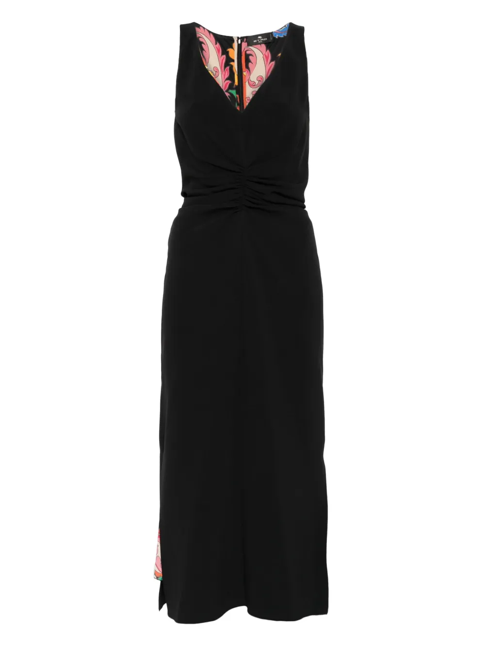 ETRO Midi-jurk met ruches Zwart