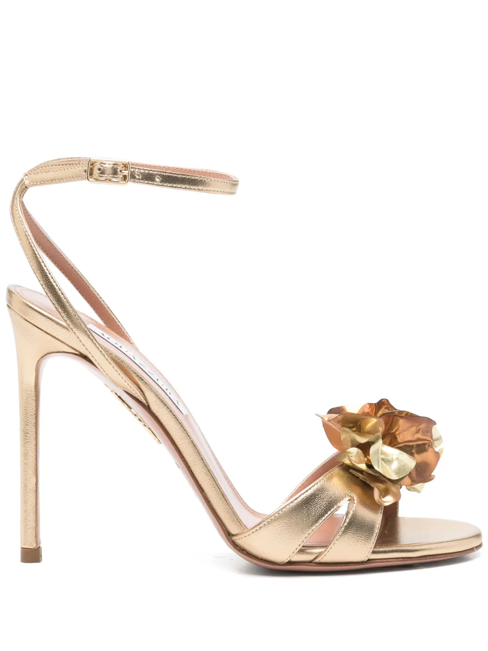 Aquazzura 110mm leather sandals Gold