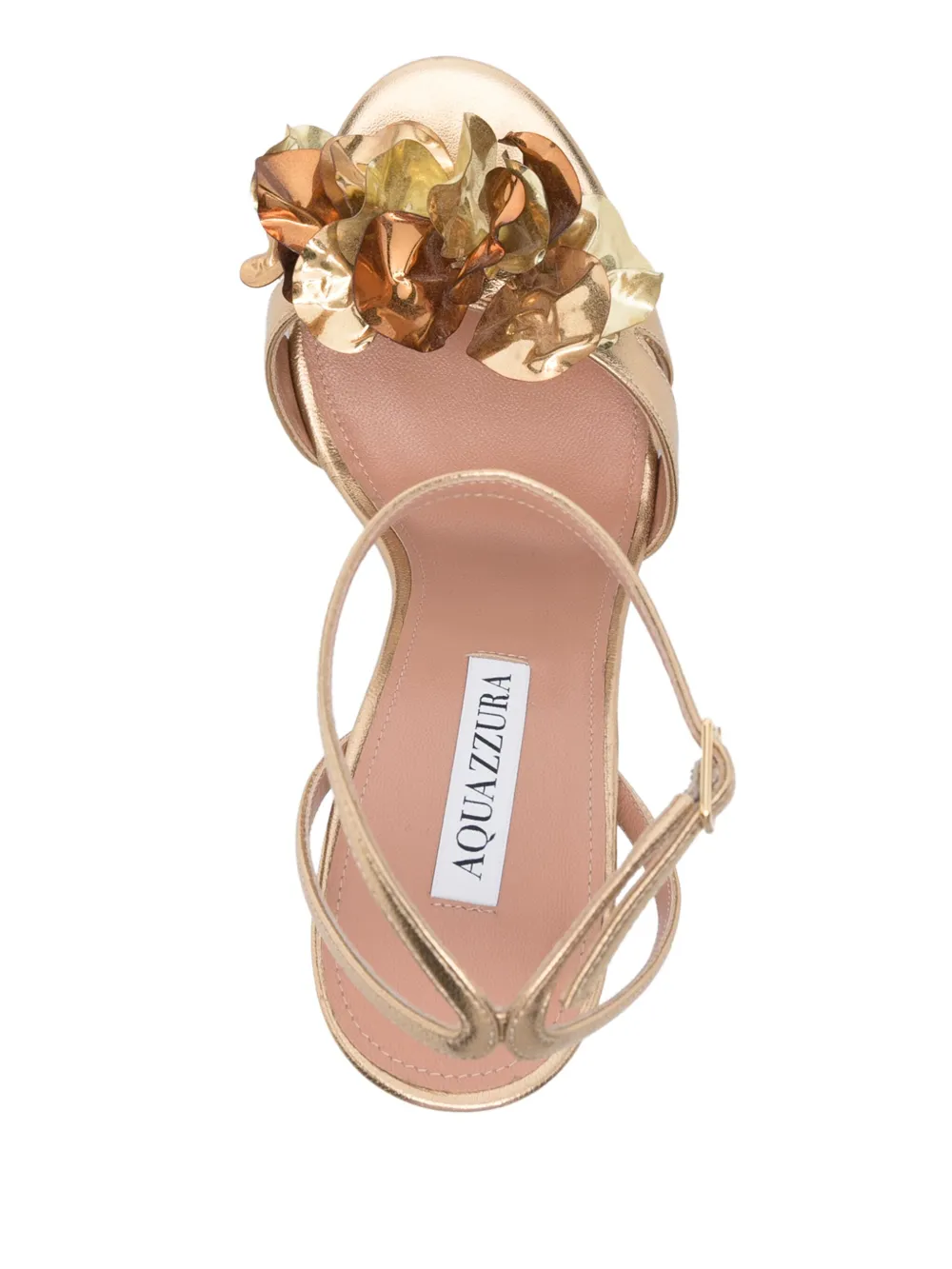 Aquazzura 110mm leather sandals Gold