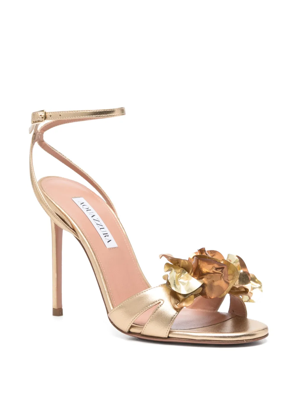 Aquazzura 110mm leather sandals Gold