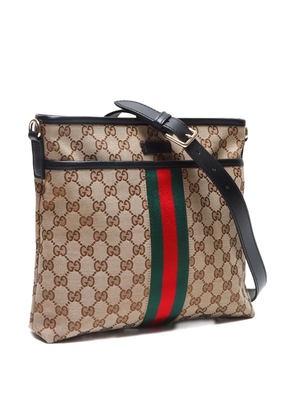 Pre-owned Gucci 2010-2020 Gg Sherry Line Cross Body Bag In Brown