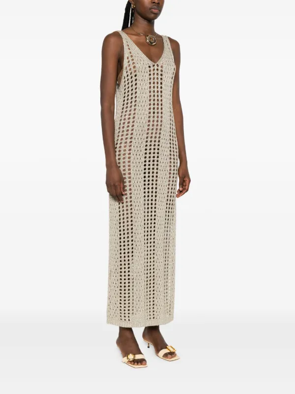 LIU JO open-knit Maxi Dress Neutrals FARFETCH GE