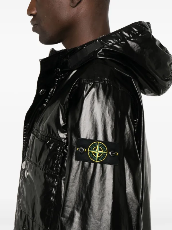 Stone Island Mussola Gommata Jacket | Black | FARFETCH