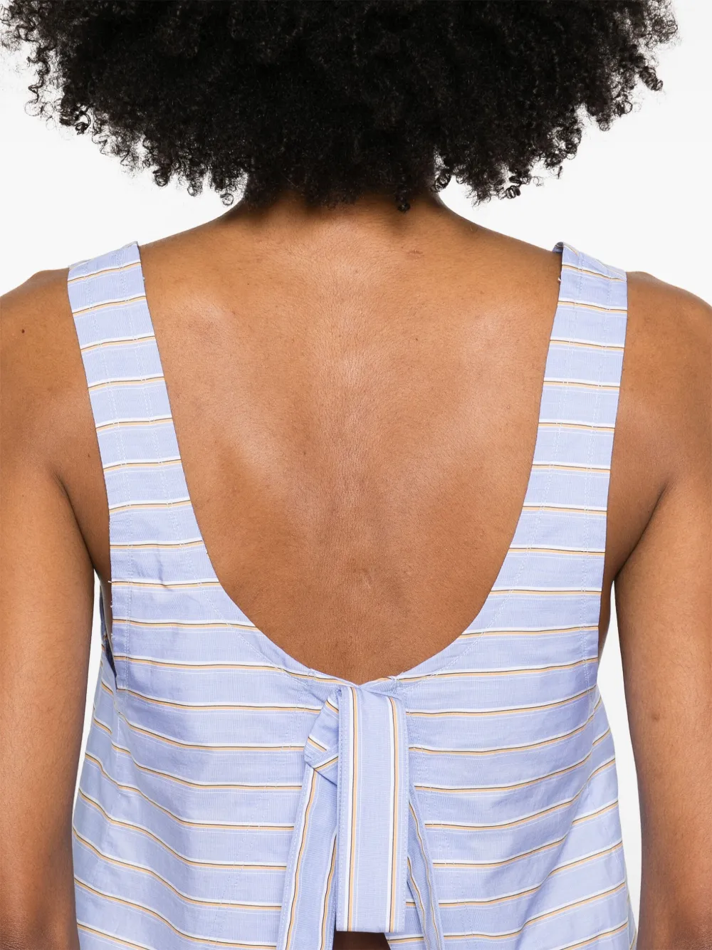 Shop Rabanne Striped Tank Top In 蓝色