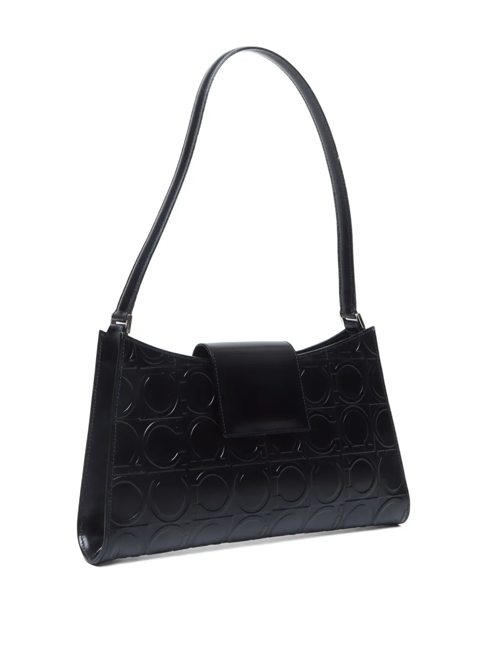 Pre-owned Ferragamo 2010-2024 Gancini Shoulder Bag In Black