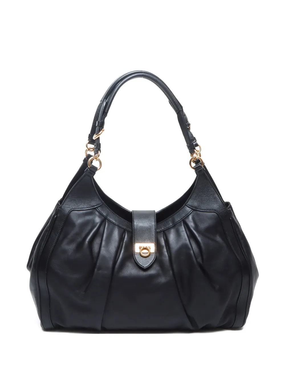 Ferragamo Pre-Owned 2010-2020 Gancini-lock shoulder bag - ブラック Ferragamo Pre-Owned 2010-2020 Gancini-lock shoulder bag - ブラック