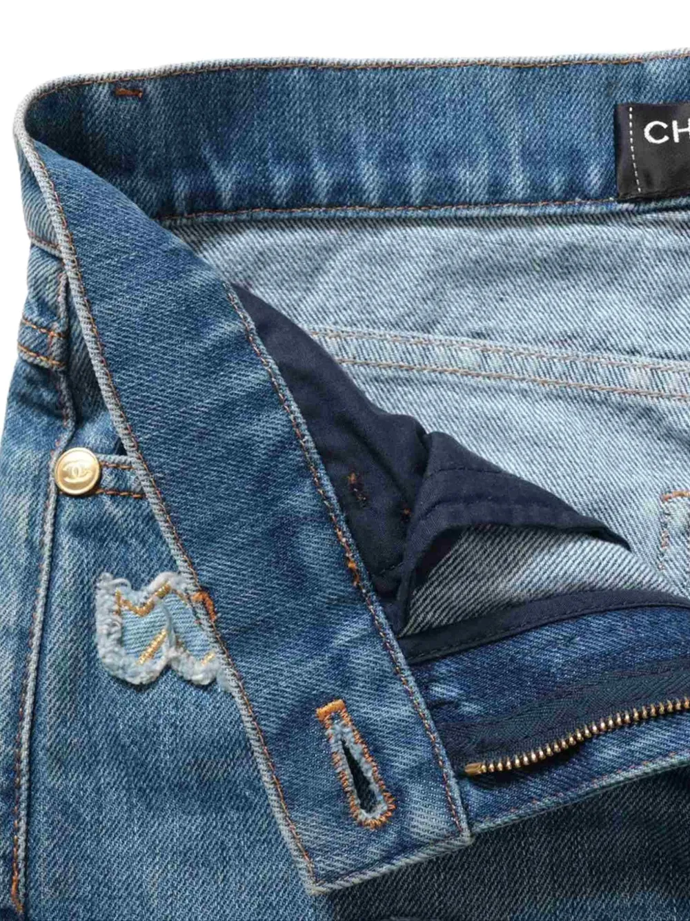 Pre-owned Chanel 2019 Patchwork Jeans In Blue