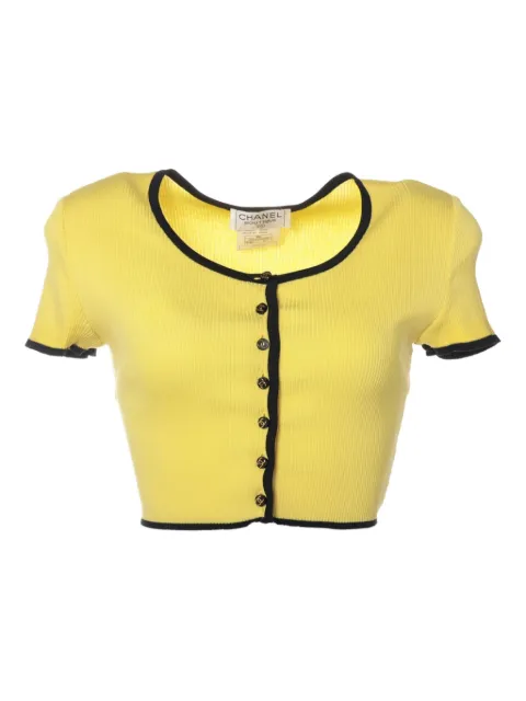 CHANEL Pre-Owned 1995 cotton crop top