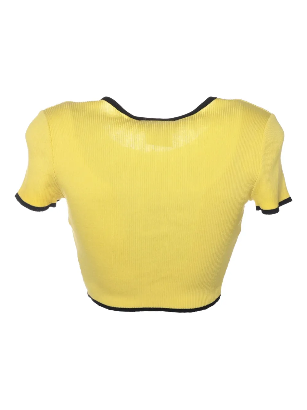 Pre-owned Chanel 1995 Cotton Crop Top In Yellow