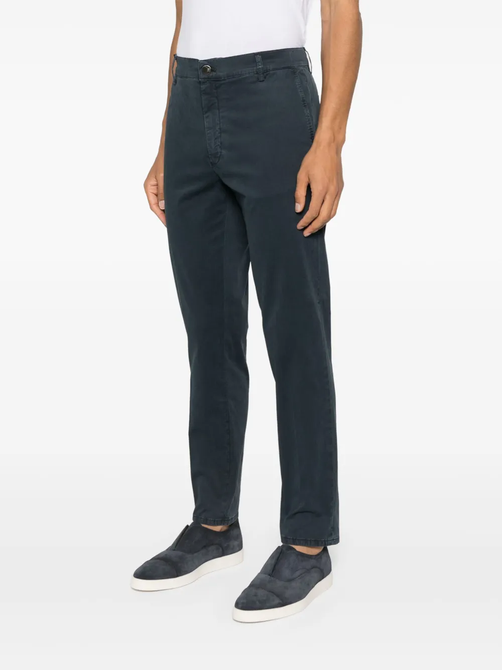 PT Torino Chino van stretchkatoen Blauw
