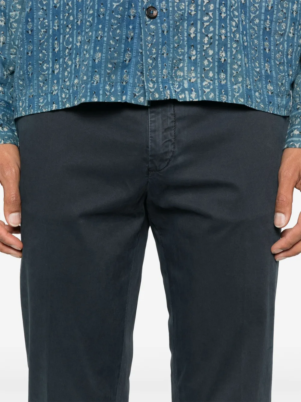 PT Torino Chino van stretchkatoen Blauw