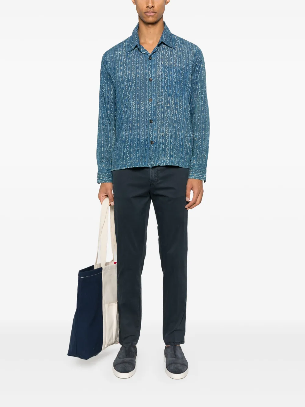 PT Torino Chino van stretchkatoen - Blauw
