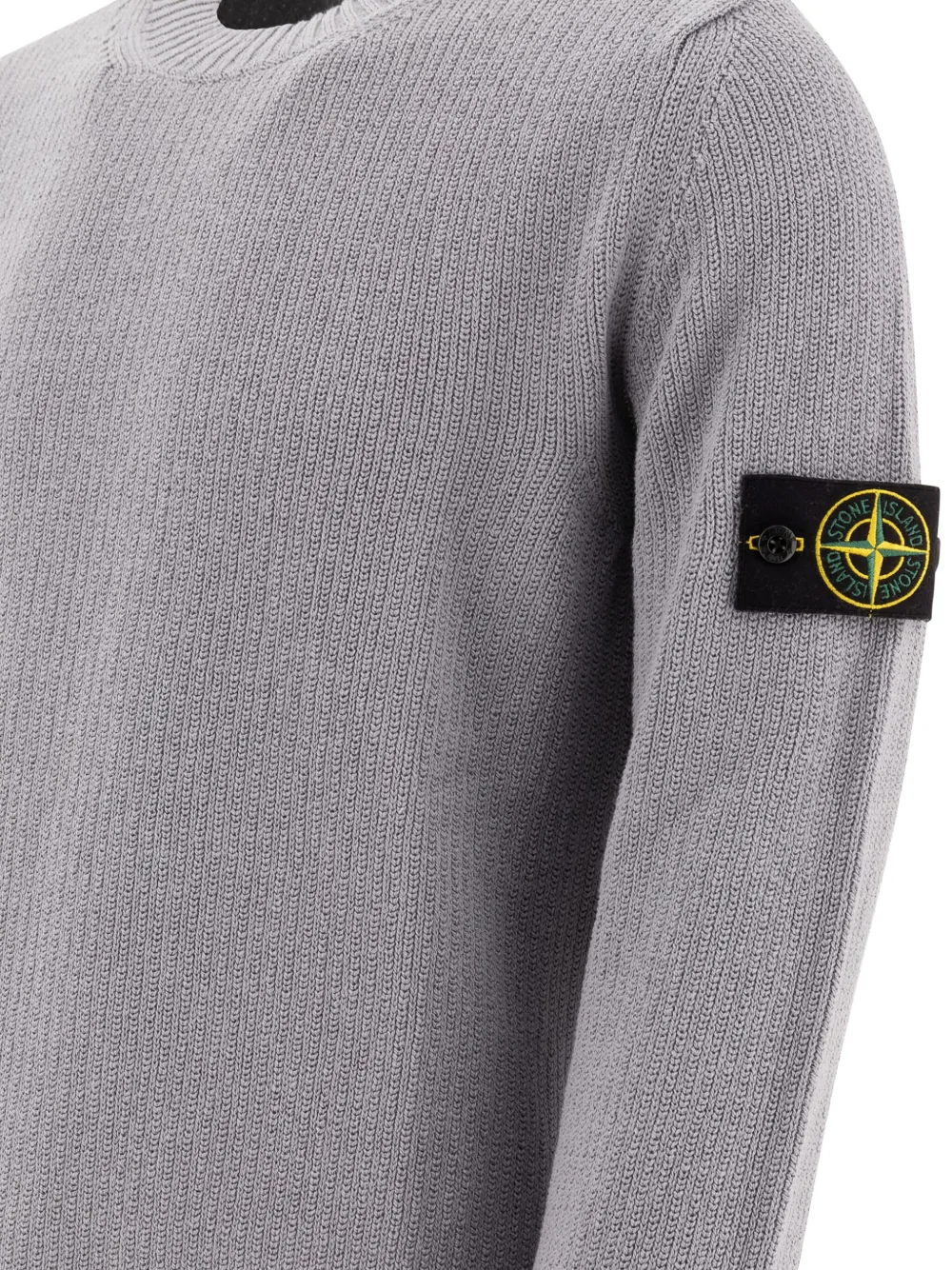 Stone Island Geribbelde sweater met ronde hals Grijs