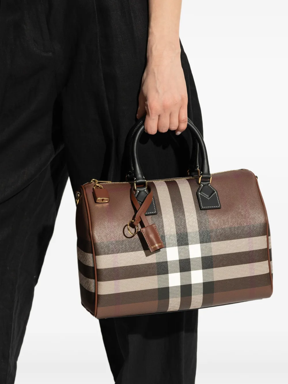 Burberry Geruite boekentas Bruin
