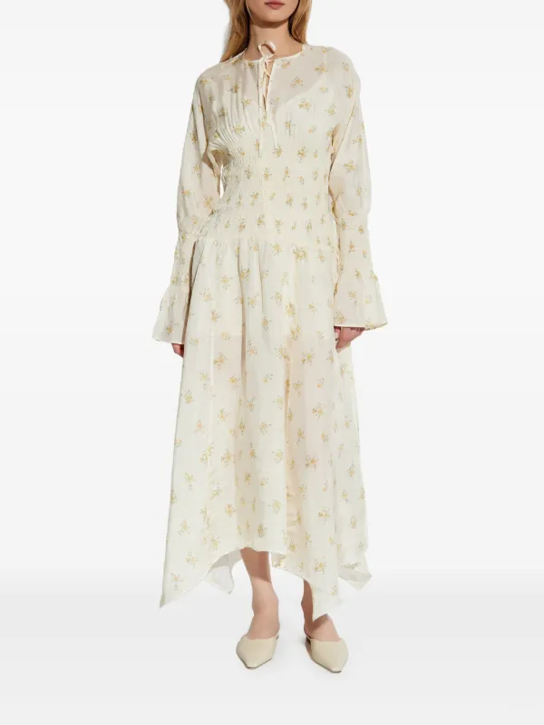 GANNI floral-print Maxi Dress | White | FARFETCH