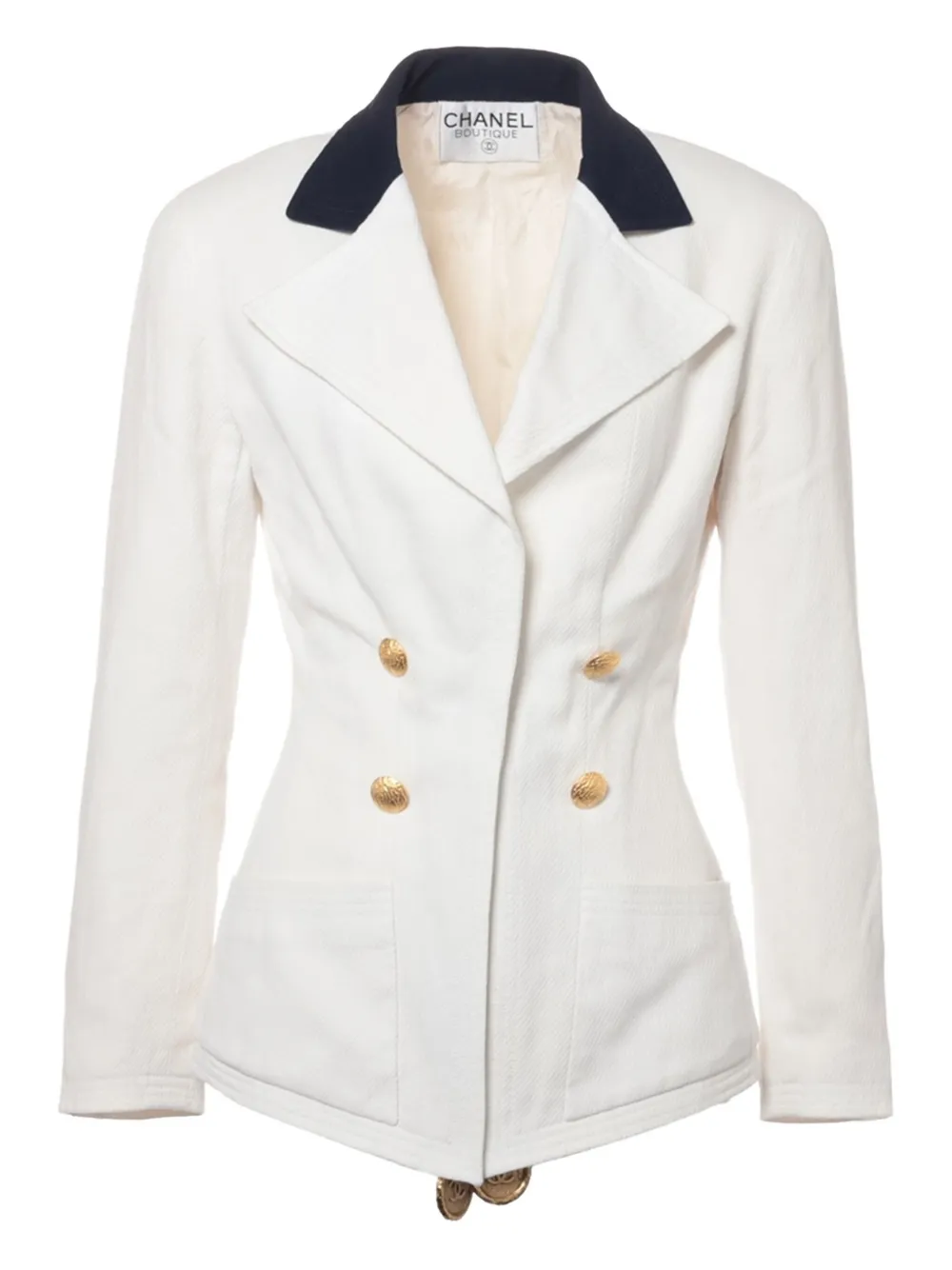CHANEL Pre-Owned blazer ajusté à design structuré | blanc | Image 1