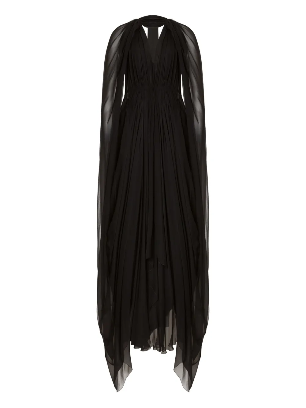 Alberta Ferretti silk chiffon maxi dress - Nero