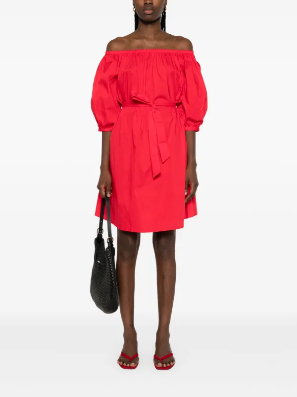 LIU JO Abito Corto In Popeline Rosso FARFETCH IT