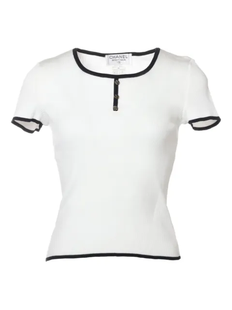 CHANEL Pre-Owned playera de tejido fino de canalé 1995