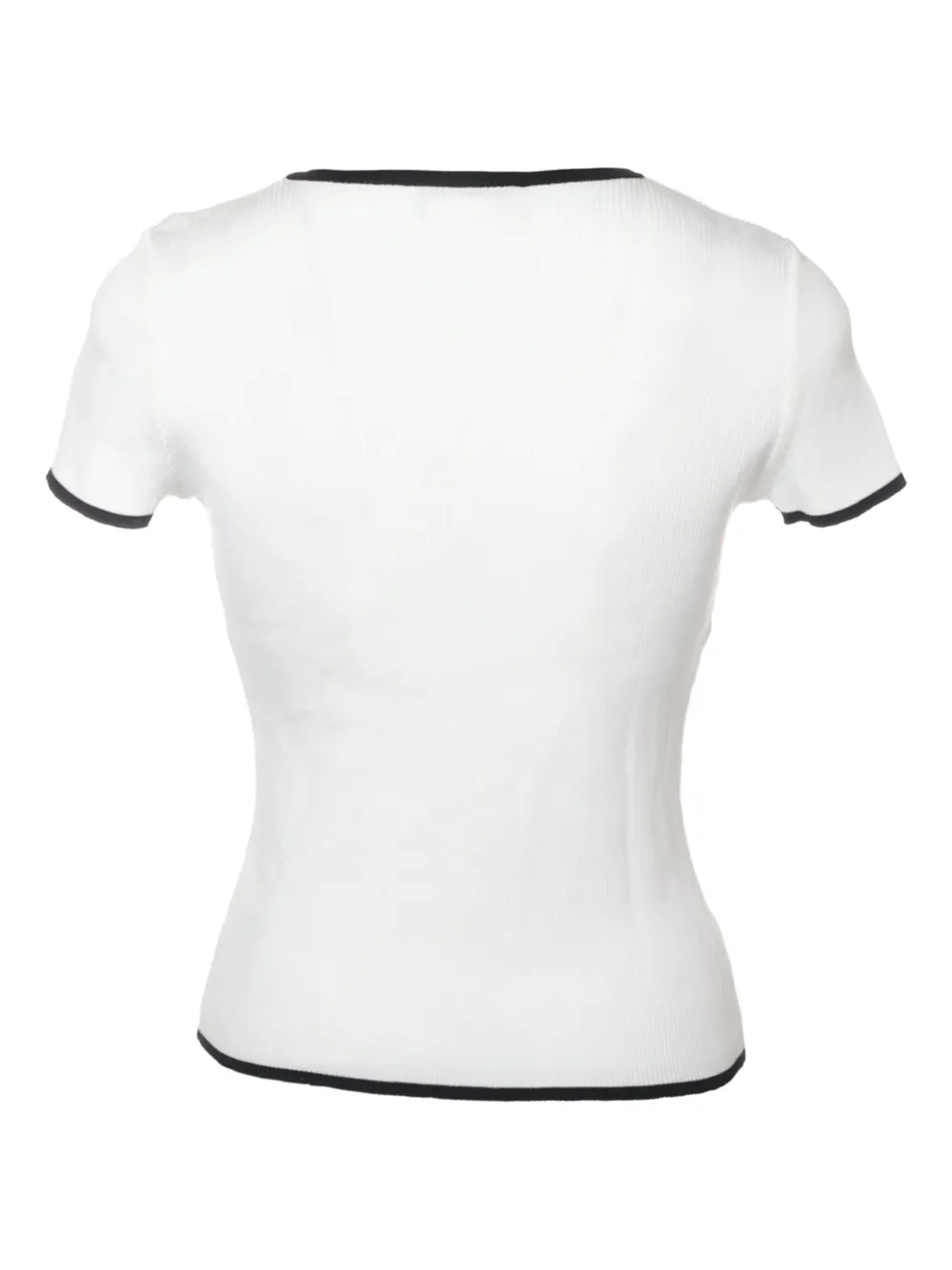 Pre-owned Chanel 1995 Fine-ribbed T-shirt In White