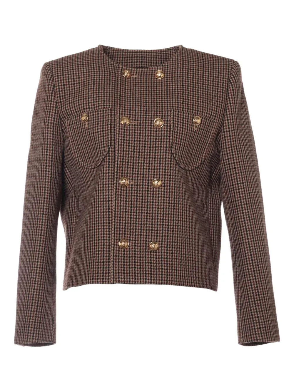 Céline Pre-Owned 2024 houndstooth-patterned jacket | Brown | Image 1