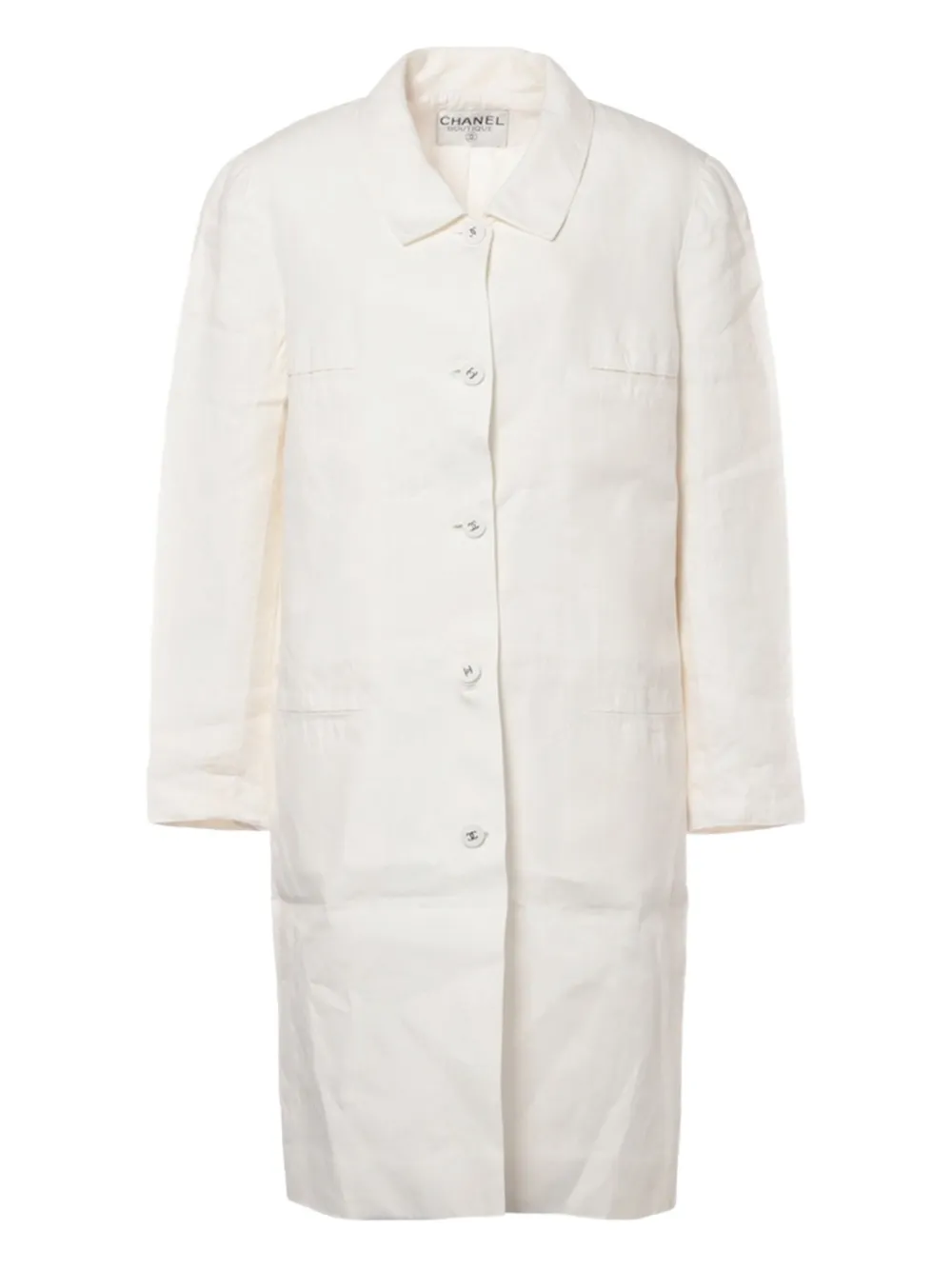 CHANEL Pre-Owned abrigo con botones 1990 | blanco | Image 1
