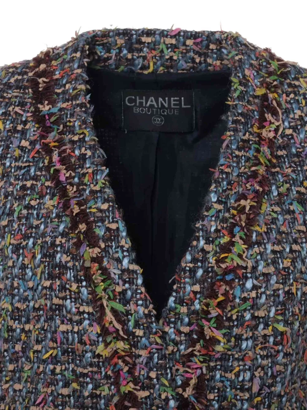 Pre-owned Chanel 1990s Tweed Jacket In Black