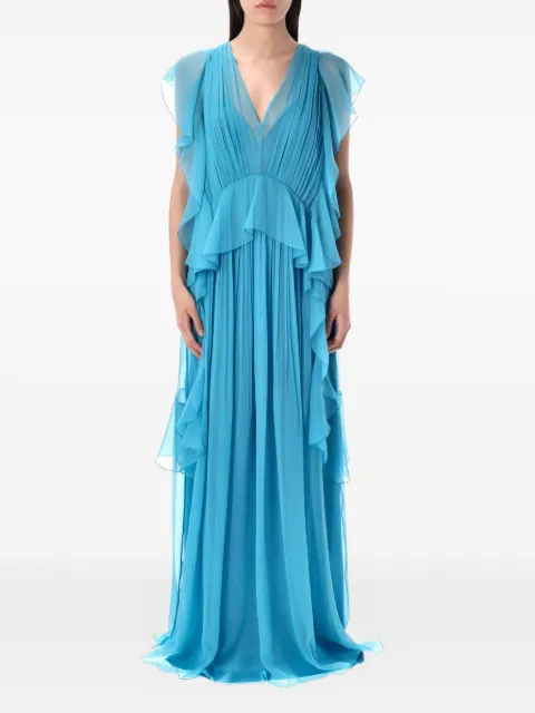 Alberta Ferretti vestido largo con volantes