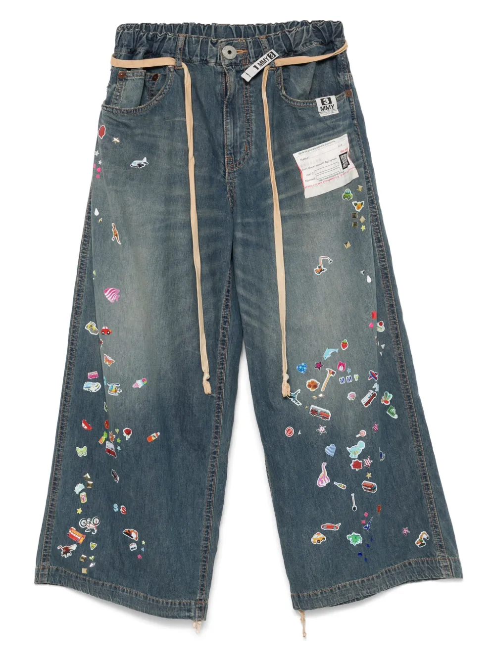 Maison MIHARA YASUHIRO Sticker Printed Huge Jeans | Blue