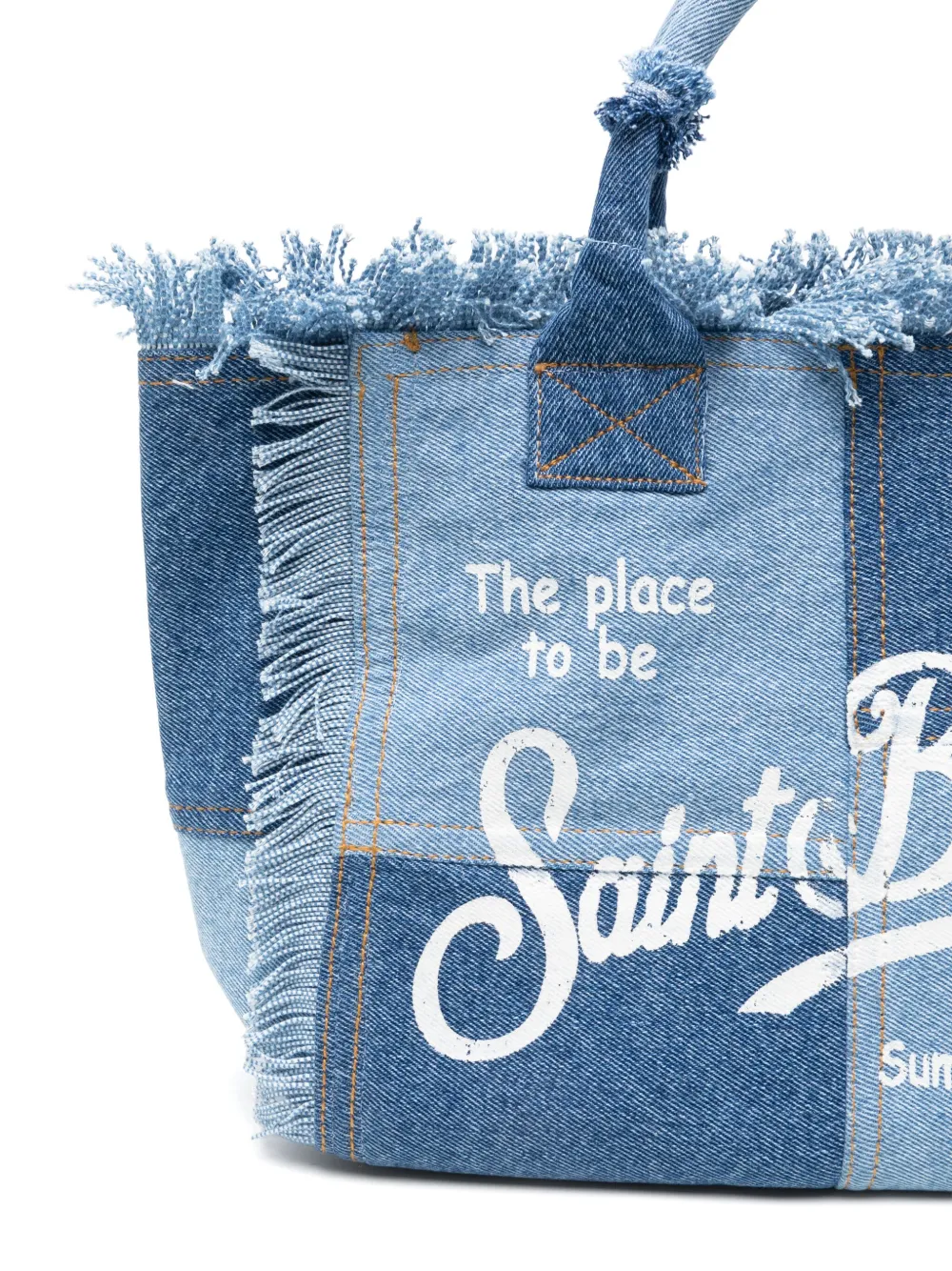 MC2 Saint Barth Colette shopper met patchwork Blauw