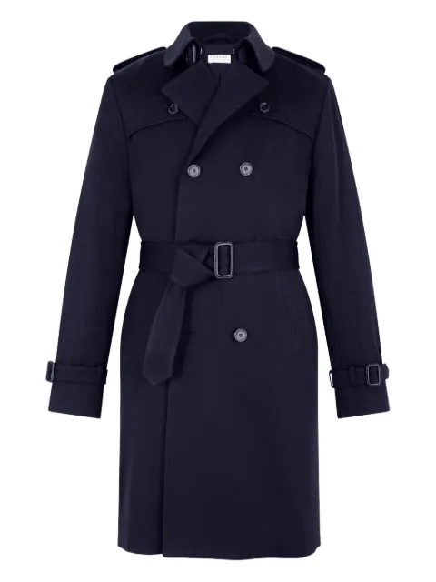 FURSAC double-breasted belted trench coat