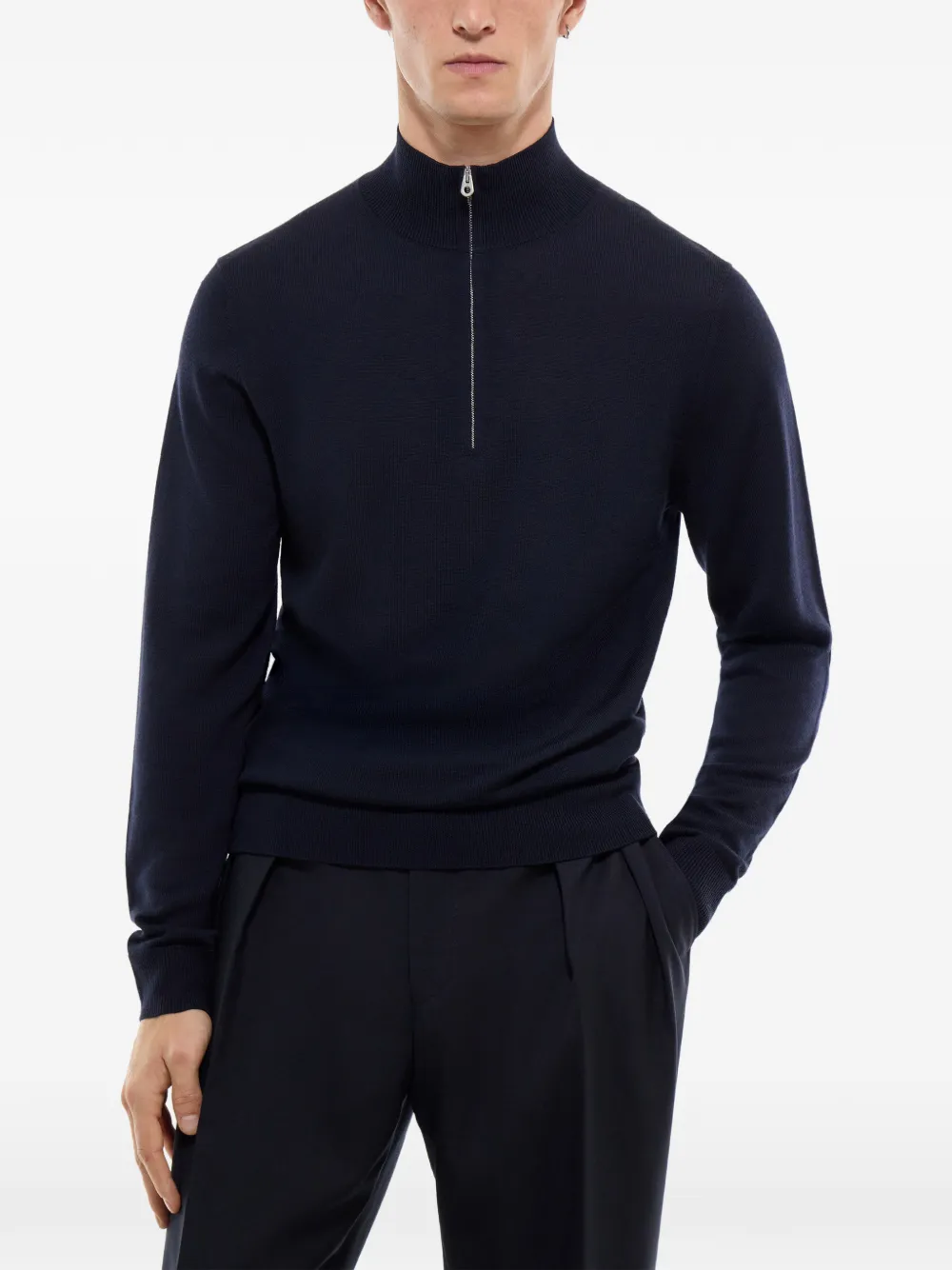 FURSAC Wollen trui met rits Blauw
