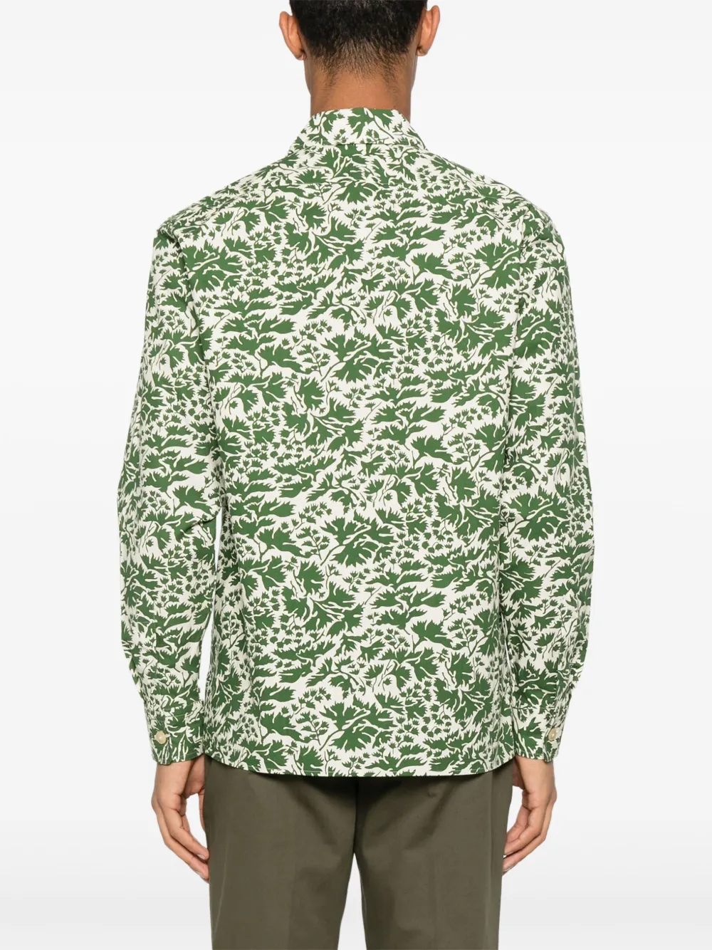 FURSAC Overhemd met bladerprint Groen
