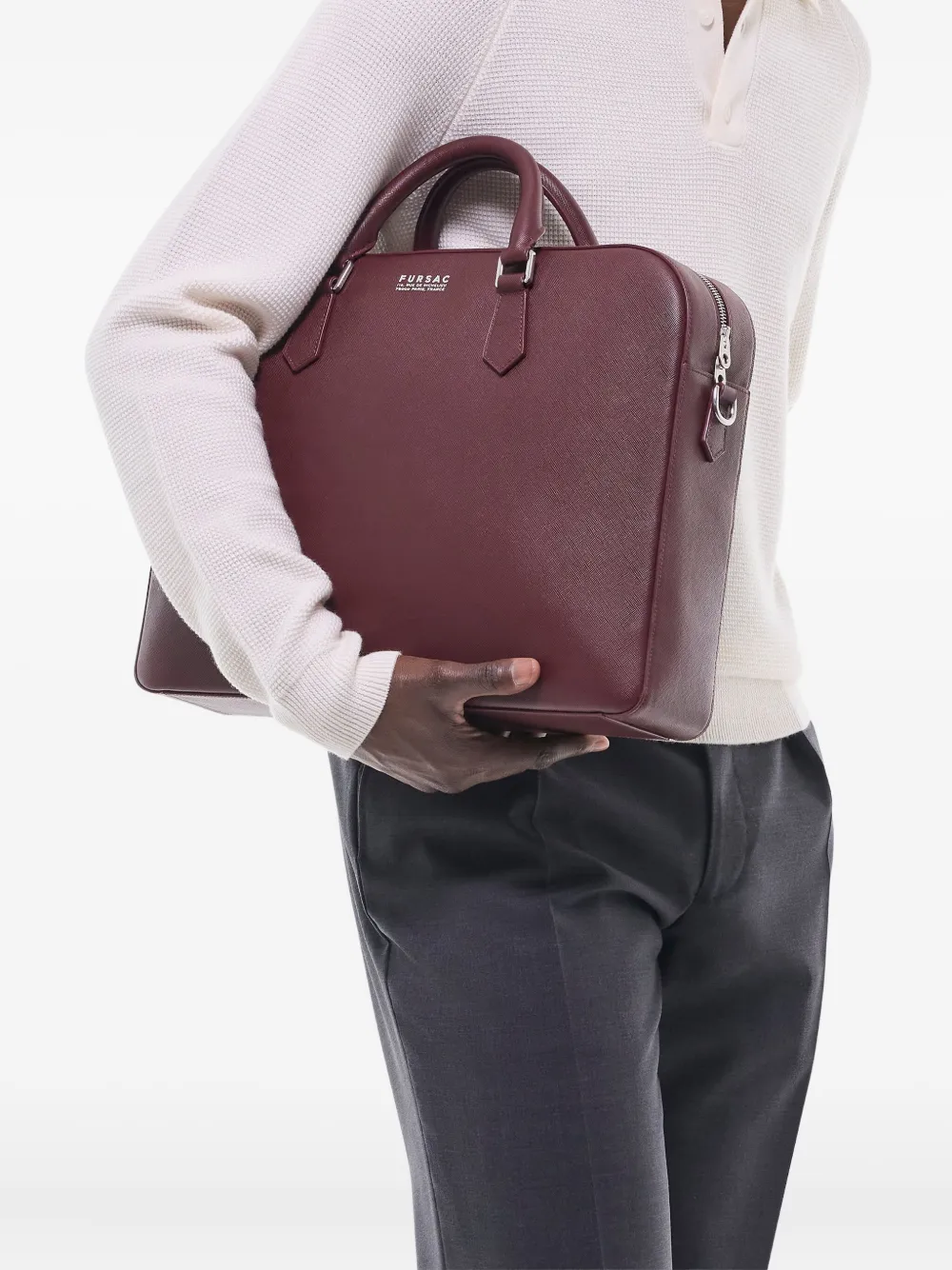 FURSAC Saffiano leren aktetas - Rood