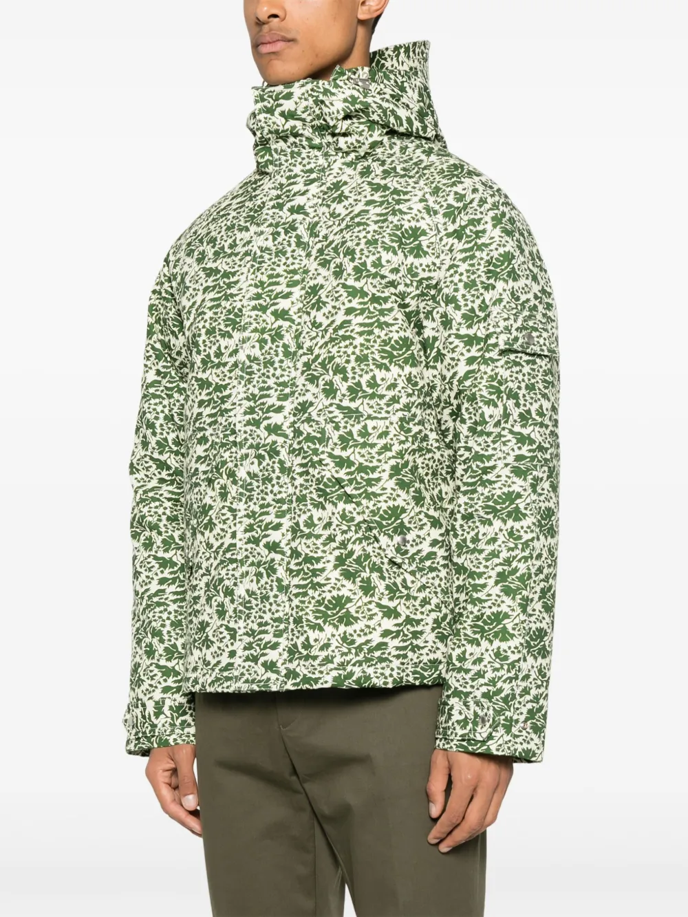 FURSAC Donsjack met bloemenprint Groen
