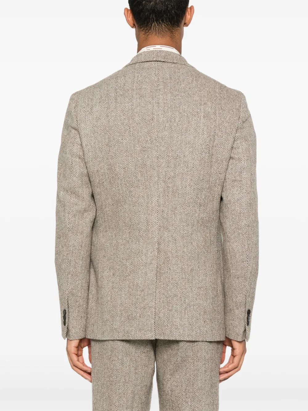 FURSAC Blazer met enkele rij knopen Bruin
