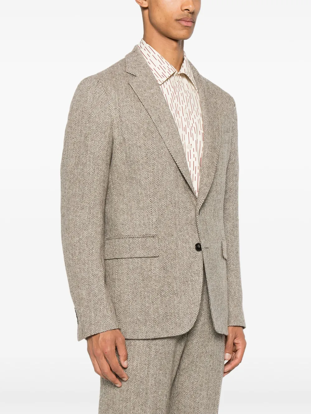 FURSAC Blazer met enkele rij knopen Bruin