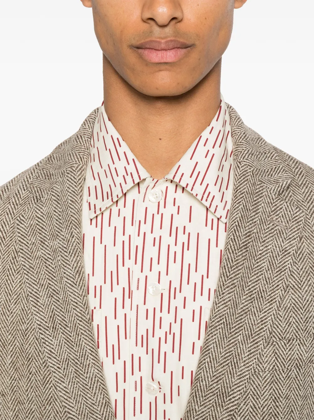 FURSAC Blazer met enkele rij knopen Bruin