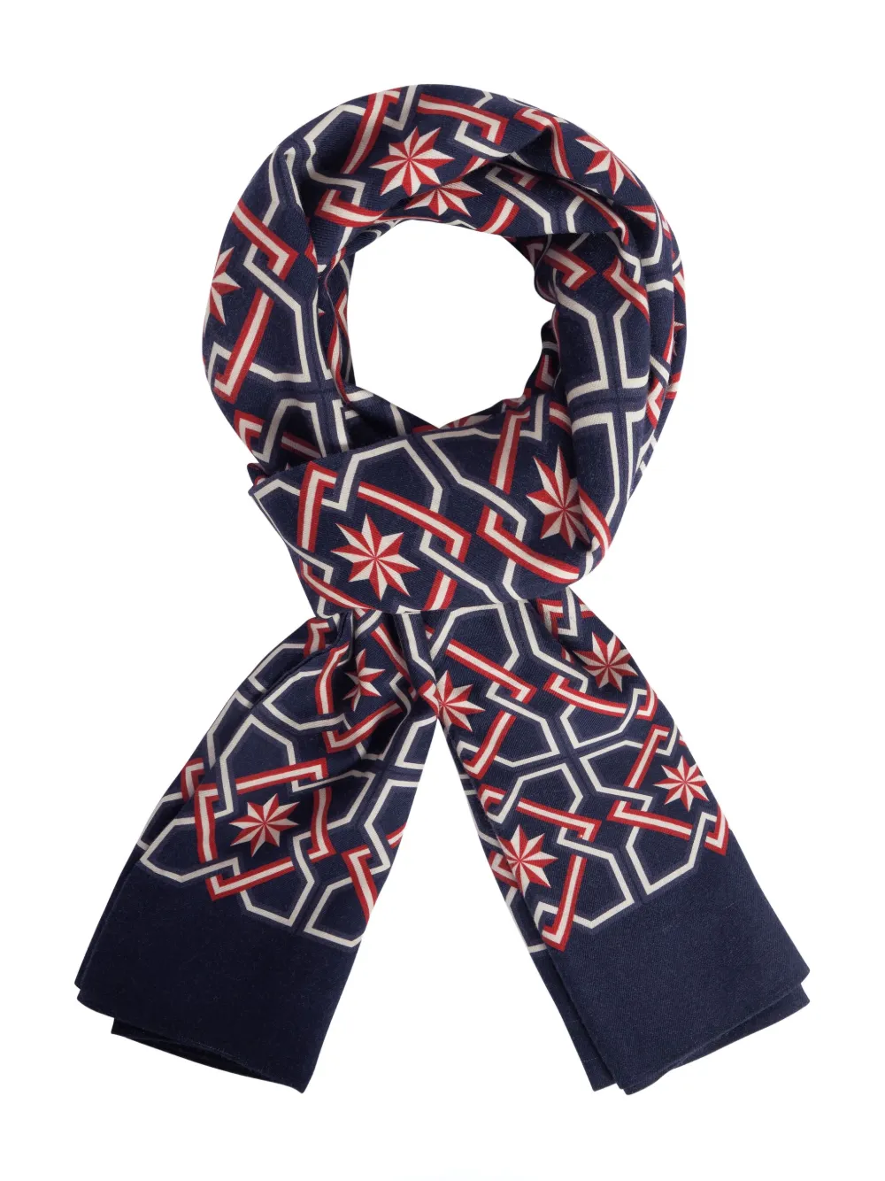 FURSAC geometric-star-print scarf - Blauw