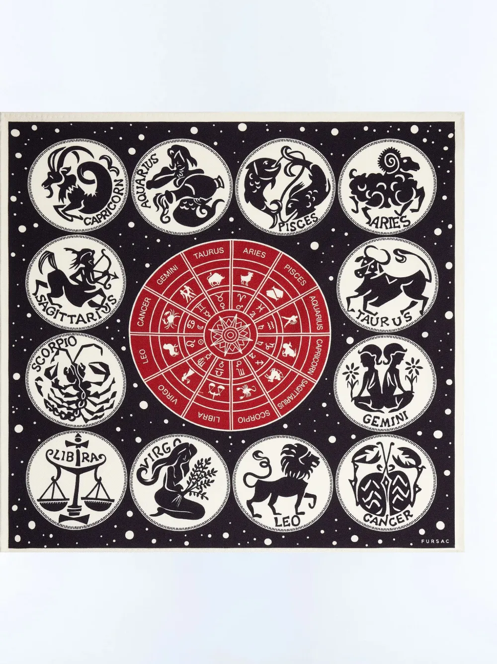 FURSAC zodiac-print pocket square - Blu
