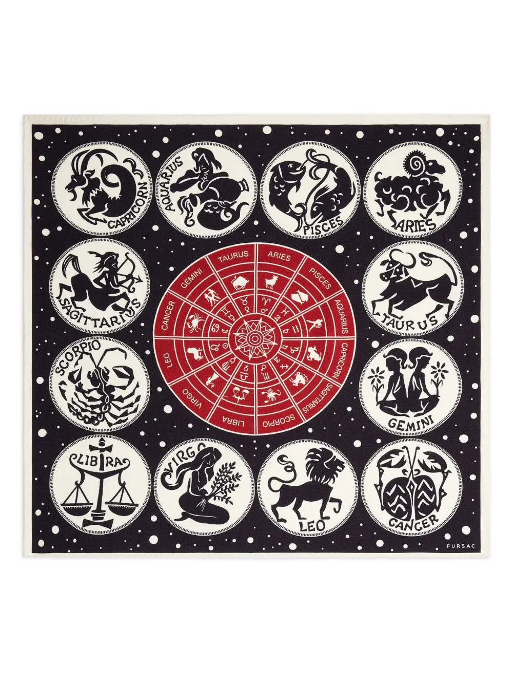 FURSAC zodiac-print pocket square | Blue | Image 1