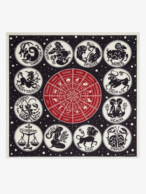FURSAC zodiac-print pocket square